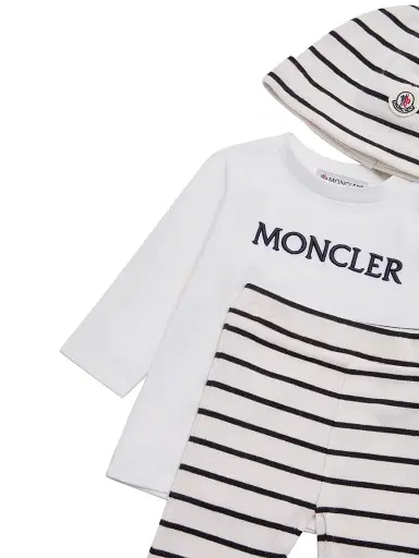 Moncler Baby's Set in Cotton - Beige White - Size 12 Months | Thumbnail 3 Moncler Baby's Set in Cotton - Beige White - Size 12 Months | Thumbnail 3
