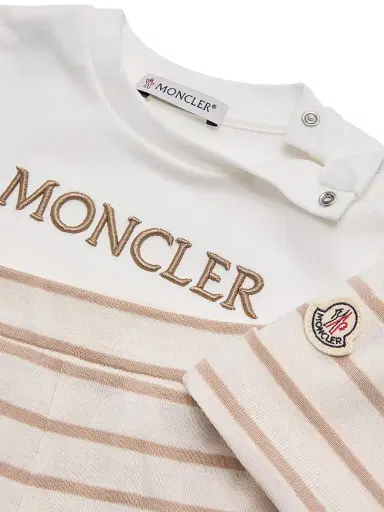 Moncler Baby's Set in Cotton - Beige White - Size 12 Months | Thumbnail 6 Moncler Baby's Set in Cotton - Beige White - Size 12 Months | Thumbnail 6