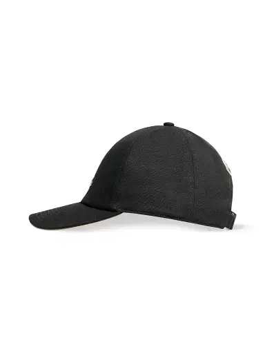 Moncler Men's Baseball Hat in Cotton Gabardine - Black | Thumbnail 2 Moncler Men's Baseball Hat in Cotton Gabardine - Black | Thumbnail 2