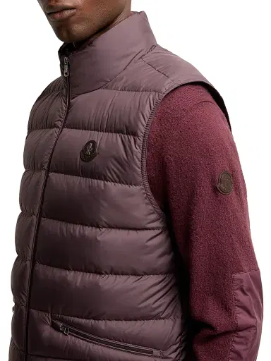 Moncler Men's Lechtal Puffer Vest - Grape Red - Size XXXL | Thumbnail 4 Moncler Men's Lechtal Puffer Vest - Grape Red - Size XXXL | Thumbnail 4