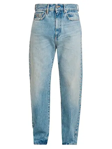 Versace Men's Studded Tapered-Leg Jeans - Light Blue | Thumbnail 1 Versace Men's Studded Tapered-Leg Jeans - Light Blue | Thumbnail 1