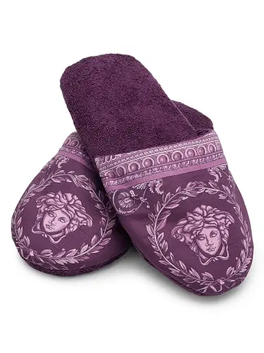 Versace Men's I Heart Baroque Cotton Terry Slippers | Thumbnail 4 Versace Men's I Heart Baroque Cotton Terry Slippers | Thumbnail 4