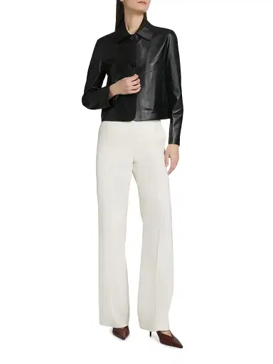 Arma Women's Emy Leather Crop Jacket - Black | Thumbnail 2 Arma Women's Emy Leather Crop Jacket - Black | Thumbnail 2