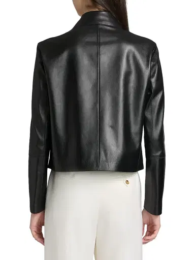 Arma Women's Emy Leather Crop Jacket - Black | Thumbnail 5 Arma Women's Emy Leather Crop Jacket - Black | Thumbnail 5