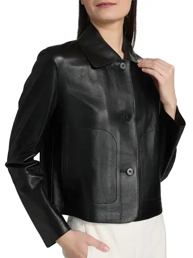Arma Women's Emy Leather Crop Jacket - Black | Thumbnail 6 Arma Women's Emy Leather Crop Jacket - Black | Thumbnail 6