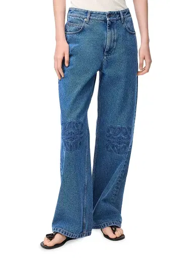 LOEWE Women's Anagram Baggy Jeans - Jeans Blue | Thumbnail 3 LOEWE Women's Anagram Baggy Jeans - Jeans Blue | Thumbnail 3