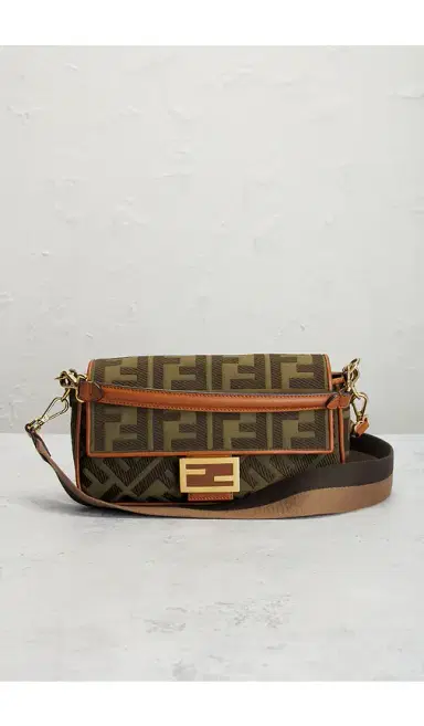 Fendi Vitello King FF Embroidered Re-Edition Baguette Shoulder Bag | Thumbnail 2 Fendi Vitello King FF Embroidered Re-Edition Baguette Shoulder Bag | Thumbnail 2