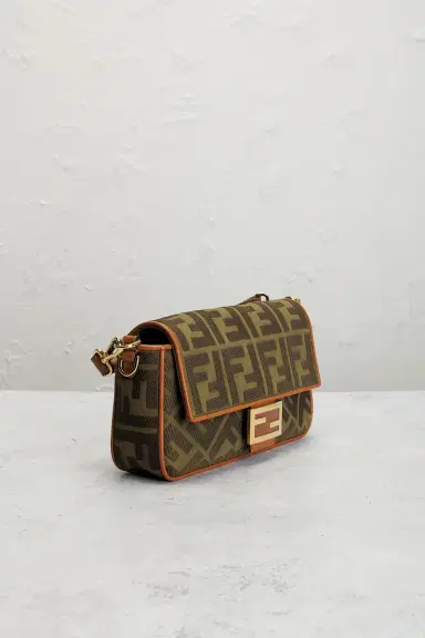 Fendi Vitello King FF Embroidered Re-Edition Baguette Shoulder Bag | Thumbnail 6 Fendi Vitello King FF Embroidered Re-Edition Baguette Shoulder Bag | Thumbnail 6