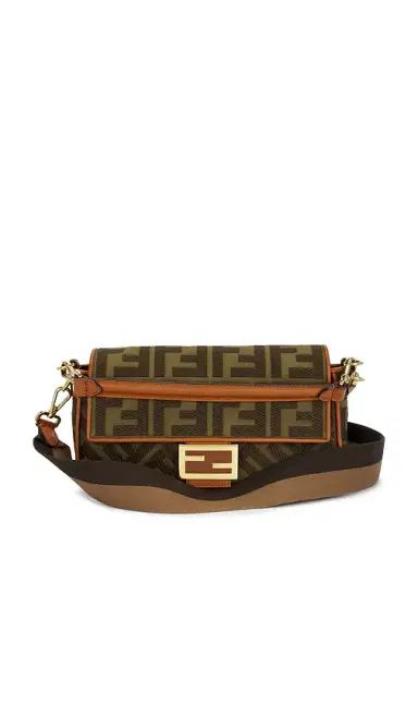 Fendi Vitello King FF Embroidered Re-Edition Baguette Shoulder Bag | Thumbnail 1 Fendi Vitello King FF Embroidered Re-Edition Baguette Shoulder Bag | Thumbnail 1