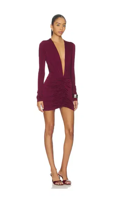 The Andamane Zelda Mini Deep Vneck Mini Dress | Thumbnail 2 The Andamane Zelda Mini Deep Vneck Mini Dress | Thumbnail 2