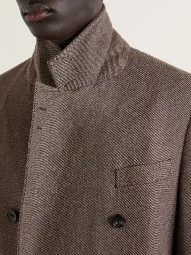 Thom Sweeney Double-Breasted Wool-Twill Overcoat - Men | Thumbnail 6 Thom Sweeney Double-Breasted Wool-Twill Overcoat - Men | Thumbnail 6
