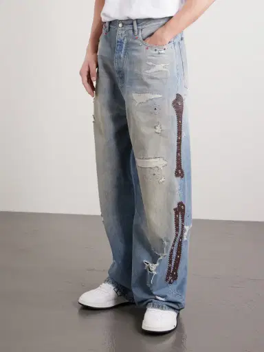 AMIRI Straight-Leg Distressed Studded Jeans - Men | Thumbnail 3 AMIRI Straight-Leg Distressed Studded Jeans - Men | Thumbnail 3