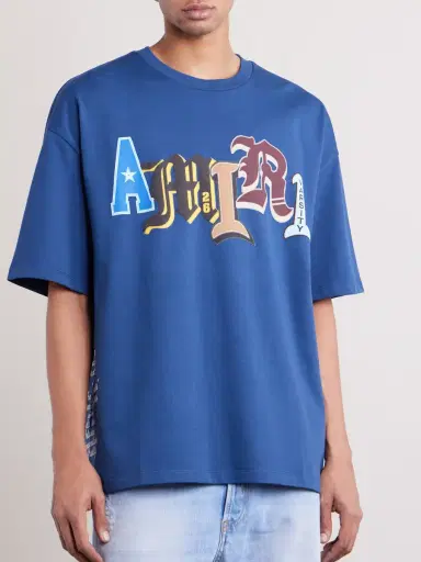 AMIRI Varsity Patch Logo-Print Cotton-Jersey T-Shirt - Men | Thumbnail 3 AMIRI Varsity Patch Logo-Print Cotton-Jersey T-Shirt - Men | Thumbnail 3