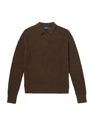 Polo Ralph Lauren Logo-Embroidered Waffle-Knit Wool and Cotton-Blend Polo Sweater - Men | Thumbnail 1 Polo Ralph Lauren Logo-Embroidered Waffle-Knit Wool and Cotton-Blend Polo Sweater - Men | Thumbnail 1