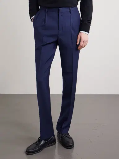Sunspel Tapered Pleated Virgin Wool-Twill Trousers - Men | Thumbnail 3 Sunspel Tapered Pleated Virgin Wool-Twill Trousers - Men | Thumbnail 3