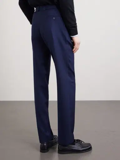 Sunspel Tapered Pleated Virgin Wool-Twill Trousers - Men | Thumbnail 4 Sunspel Tapered Pleated Virgin Wool-Twill Trousers - Men | Thumbnail 4