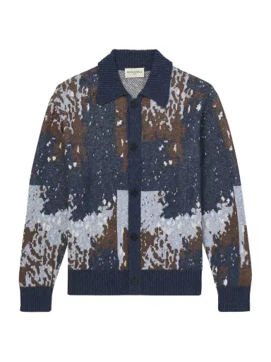 OFFICINE GÉNÉRALE Terry Jacquard-Knit Cardigan - Men | Thumbnail 1 OFFICINE GÉNÉRALE Terry Jacquard-Knit Cardigan - Men | Thumbnail 1