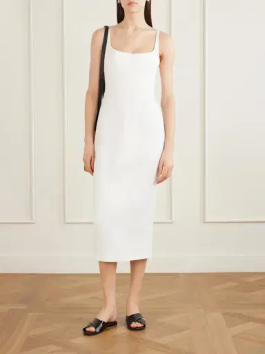 Khaite Lotte Linen Midi Dress | Thumbnail 2 Khaite Lotte Linen Midi Dress | Thumbnail 2