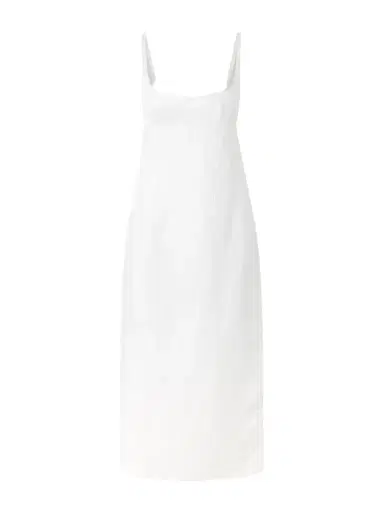 Khaite Lotte Linen Midi Dress | Thumbnail 1 Khaite Lotte Linen Midi Dress | Thumbnail 1