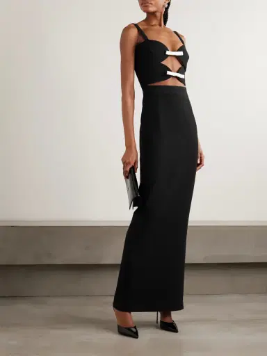 Ilkyaz Ozel Ambrosia Satin-trimmed Cutout Crepe Gown | Thumbnail 2 Ilkyaz Ozel Ambrosia Satin-trimmed Cutout Crepe Gown | Thumbnail 2