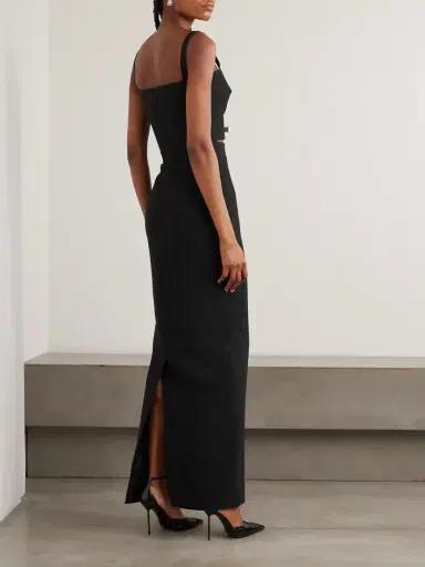 Ilkyaz Ozel Ambrosia Satin-trimmed Cutout Crepe Gown | Thumbnail 3 Ilkyaz Ozel Ambrosia Satin-trimmed Cutout Crepe Gown | Thumbnail 3