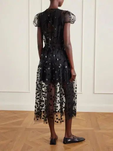 Cecilie Bahnsen Cbnanna Sequin-embellished Polka-dot Tulle Midi Dress | Thumbnail 3 Cecilie Bahnsen Cbnanna Sequin-embellished Polka-dot Tulle Midi Dress | Thumbnail 3