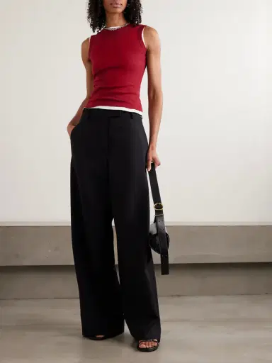 FLORE FLORE Esmé Ribbed Organic Cotton-jersey Tank | Thumbnail 2 FLORE FLORE Esmé Ribbed Organic Cotton-jersey Tank | Thumbnail 2