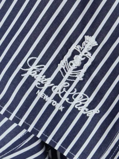 Sporty & Rich Vendome Mini Boxer Embroidered Striped Cotton Shorts | Thumbnail 4 Sporty & Rich Vendome Mini Boxer Embroidered Striped Cotton Shorts | Thumbnail 4