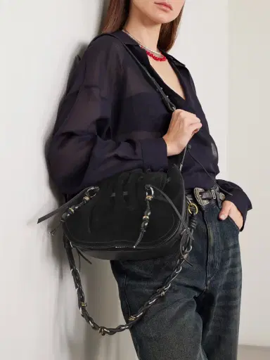 Isabel Marant Bolton Tasseled Leather-trimmed Suede Shoulder Bag | Thumbnail 2 Isabel Marant Bolton Tasseled Leather-trimmed Suede Shoulder Bag | Thumbnail 2