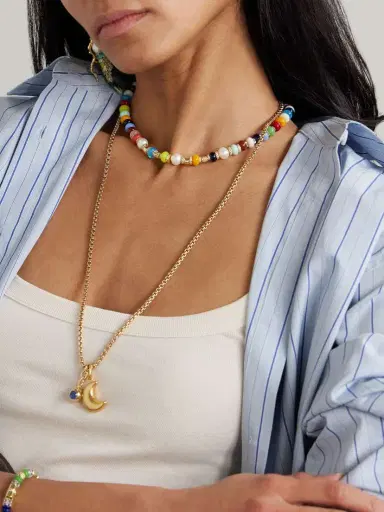 Martha Calvo Lucinda Gold-plated, Pearl And Crystal Necklace | Thumbnail 5 Martha Calvo Lucinda Gold-plated, Pearl And Crystal Necklace | Thumbnail 5
