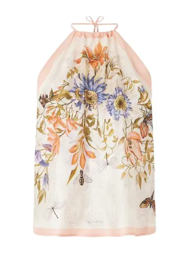 Etro Floral-print Silk-voile Halterneck Top | Thumbnail 1 Etro Floral-print Silk-voile Halterneck Top | Thumbnail 1