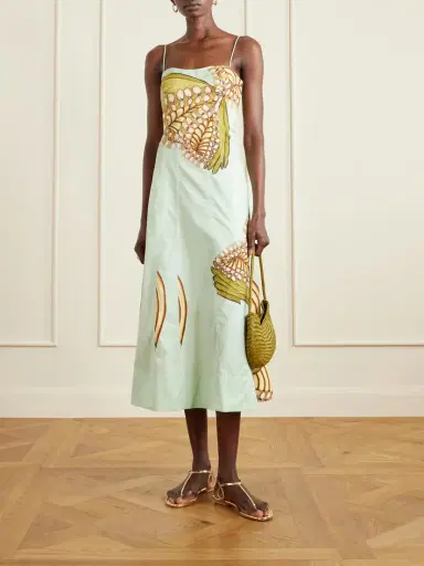 Ulla Johnson Vesela Paneled Printed Cotton-poplin Midi Dress | Thumbnail 2 Ulla Johnson Vesela Paneled Printed Cotton-poplin Midi Dress | Thumbnail 2