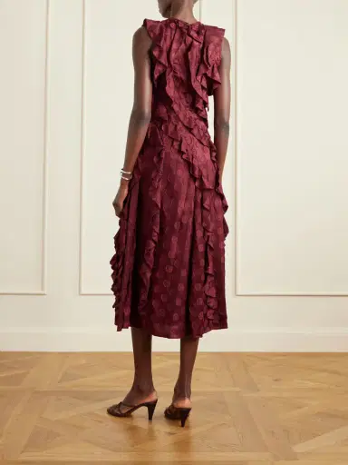 Ulla Johnson Kavita Silk-blend Jacquard Midi Dress | Thumbnail 3 Ulla Johnson Kavita Silk-blend Jacquard Midi Dress | Thumbnail 3