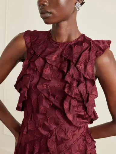 Ulla Johnson Kavita Silk-blend Jacquard Midi Dress | Thumbnail 4 Ulla Johnson Kavita Silk-blend Jacquard Midi Dress | Thumbnail 4