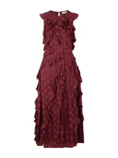 Ulla Johnson Kavita Silk-blend Jacquard Midi Dress | Thumbnail 1 Ulla Johnson Kavita Silk-blend Jacquard Midi Dress | Thumbnail 1