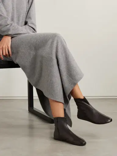 The Row Stella Leather And Shearling Ankle Boots | Thumbnail 2 The Row Stella Leather And Shearling Ankle Boots | Thumbnail 2