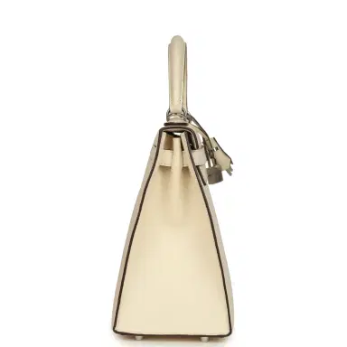 HERMÈS Pre-owned Hermes Kelly Sellier 28 Nata Epsom Palladium Hardware | Thumbnail 3 HERMÈS Pre-owned Hermes Kelly Sellier 28 Nata Epsom Palladium Hardware | Thumbnail 3