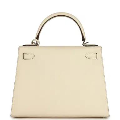 HERMÈS Pre-owned Hermes Kelly Sellier 28 Nata Epsom Palladium Hardware | Thumbnail 4 HERMÈS Pre-owned Hermes Kelly Sellier 28 Nata Epsom Palladium Hardware | Thumbnail 4