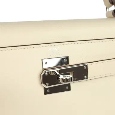 HERMÈS Pre-owned Hermes Kelly Sellier 28 Nata Epsom Palladium Hardware | Thumbnail 7 HERMÈS Pre-owned Hermes Kelly Sellier 28 Nata Epsom Palladium Hardware | Thumbnail 7