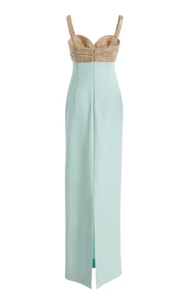Oscar de la Renta Bugle-Embroidered Wool-Blend Gown | Thumbnail 5 Oscar de la Renta Bugle-Embroidered Wool-Blend Gown | Thumbnail 5