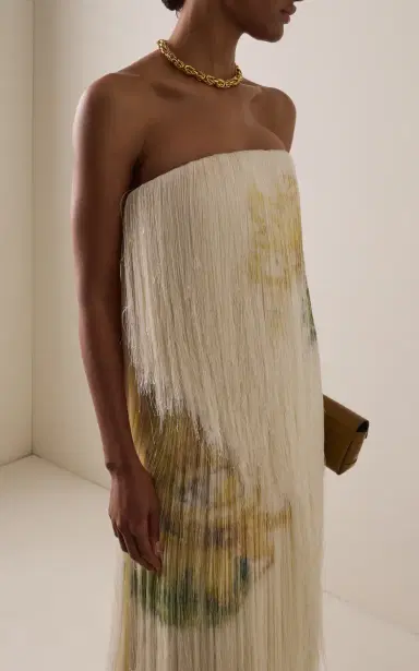 Oscar de la Renta Strapless Fringed Gown | Thumbnail 3 Oscar de la Renta Strapless Fringed Gown | Thumbnail 3