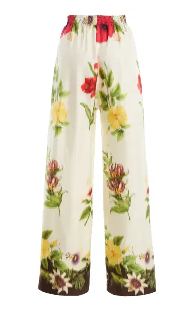 Oscar de la Renta Floral Silk-Twill Straight-Leg Pants | Thumbnail 5 Oscar de la Renta Floral Silk-Twill Straight-Leg Pants | Thumbnail 5