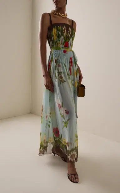 Oscar de la Renta Floral Silk-Chiffon Gown | Thumbnail 3 Oscar de la Renta Floral Silk-Chiffon Gown | Thumbnail 3