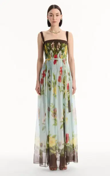 Oscar de la Renta Floral Silk-Chiffon Gown | Thumbnail 6 Oscar de la Renta Floral Silk-Chiffon Gown | Thumbnail 6