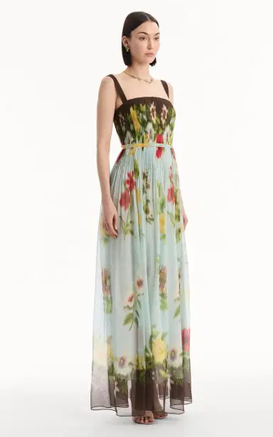 Oscar de la Renta Floral Silk-Chiffon Gown | Thumbnail 7 Oscar de la Renta Floral Silk-Chiffon Gown | Thumbnail 7