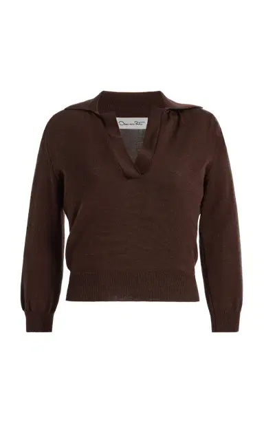 Oscar de la Renta Cropped Wool Sweater | Thumbnail 1 Oscar de la Renta Cropped Wool Sweater | Thumbnail 1