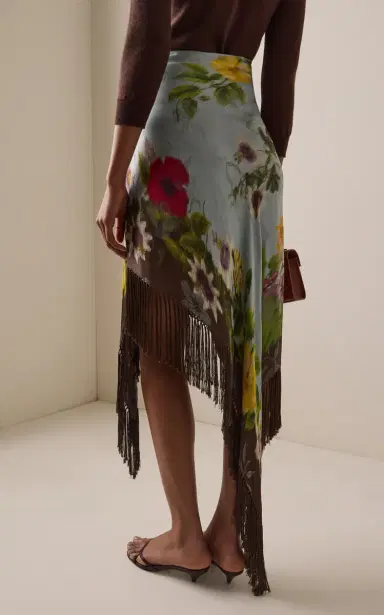 Oscar de la Renta Fringed Metallic Midi Skirt | Thumbnail 6 Oscar de la Renta Fringed Metallic Midi Skirt | Thumbnail 6