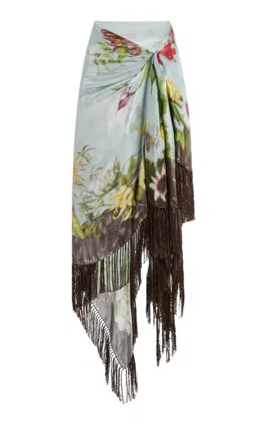 Oscar de la Renta Fringed Metallic Midi Skirt | Thumbnail 9 Oscar de la Renta Fringed Metallic Midi Skirt | Thumbnail 9