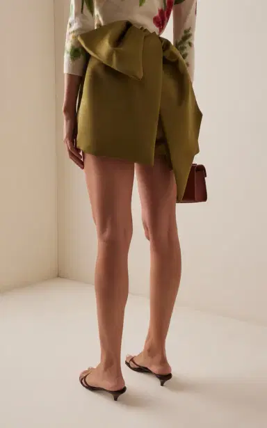 Oscar de la Renta Draped Satin Mini Skort | Thumbnail 4 Oscar de la Renta Draped Satin Mini Skort | Thumbnail 4