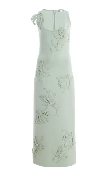 Oscar de la Renta Embroidered Virgin-Wool Midi Dress | Thumbnail 2 Oscar de la Renta Embroidered Virgin-Wool Midi Dress | Thumbnail 2